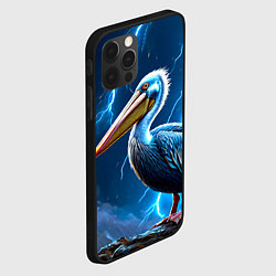 Чехол для iPhone 12 Pro Max Пеликан и молния, цвет: 3D-черный — фото 2