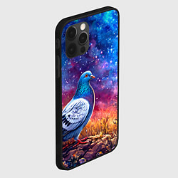 Чехол для iPhone 12 Pro Max Голубь в космосе, цвет: 3D-черный — фото 2
