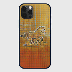 Чехол для iPhone 12 Pro Max Конь на тетрадном листе, цвет: 3D-черный