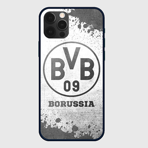 Чехол iPhone 12 Pro Max Borussia - white gradient / 3D-Черный – фото 1