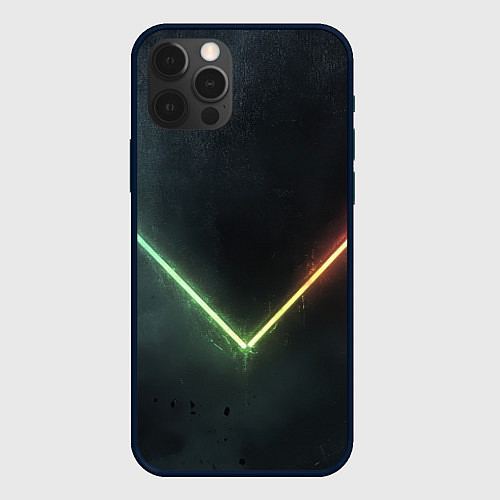 Чехол iPhone 12 Pro Max Треугольник градиентом / 3D-Черный – фото 1