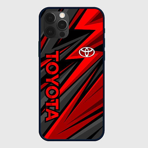 Чехол iPhone 12 Pro Max Toyota - красный спортивный / 3D-Черный – фото 1