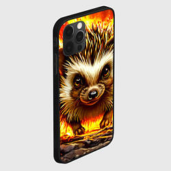 Чехол для iPhone 12 Pro Max Еж в огне, цвет: 3D-черный — фото 2