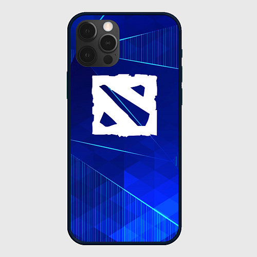 Чехол iPhone 12 Pro Max Dota blue poly / 3D-Черный – фото 1