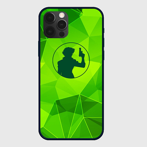 Чехол iPhone 12 Pro Max Cowboy Bebop green poly / 3D-Черный – фото 1