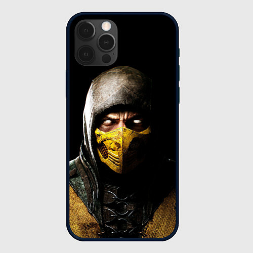 Чехол iPhone 12 Pro Max Mortal kombat Scorpion - кто следующий / 3D-Черный – фото 1