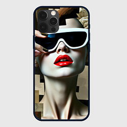 Чехол iPhone 12 Pro Max Коллаж с девушкой в очках