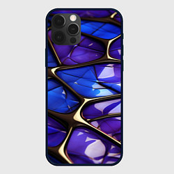 Чехол iPhone 12 Pro Max Синие и фиолетовые плиты
