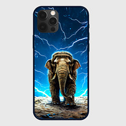Чехол iPhone 12 Pro Max Мамонт и разряды молний