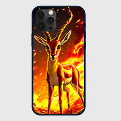 Чехол для iPhone 12 Pro Max Газель в огне, цвет: 3D-черный
