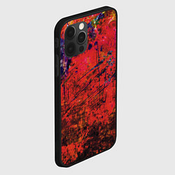 Чехол для iPhone 12 Pro Max Абстракция - dark red grunge, цвет: 3D-черный — фото 2