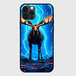 Чехол iPhone 12 Pro Max Лось и молния