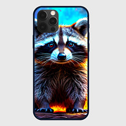 Чехол iPhone 12 Pro Max Енот в огне