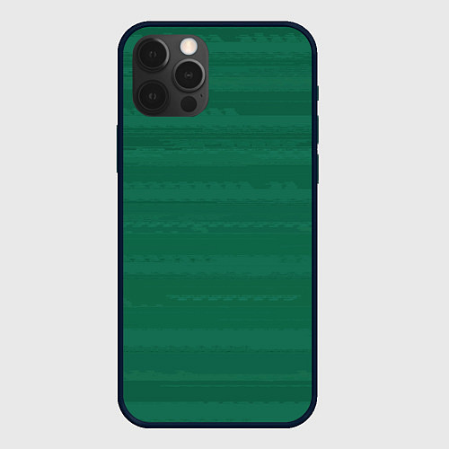 Чехол iPhone 12 Pro Max Тёмный зелёный текстурные полосы / 3D-Черный – фото 1