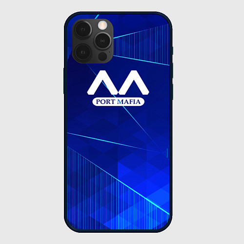 Чехол iPhone 12 Pro Max Bungo Stray Dogs blue poly / 3D-Черный – фото 1