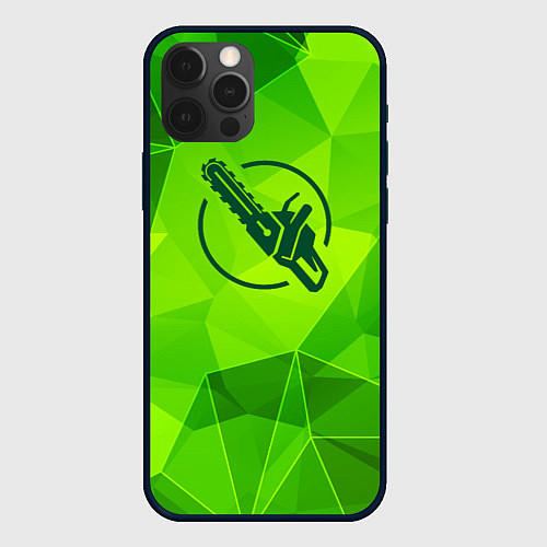 Чехол iPhone 12 Pro Max Chainsaw Man green poly / 3D-Черный – фото 1