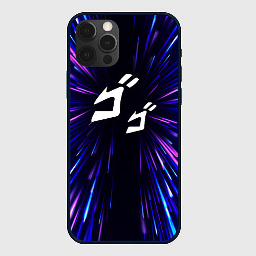 Чехол iPhone 12 Pro Max JoJo Bizarre Adventure neon energy / 3D-Черный – фото 1