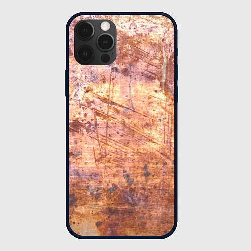 Чехол iPhone 12 Pro Max Абстракция - old red metal / 3D-Черный – фото 1