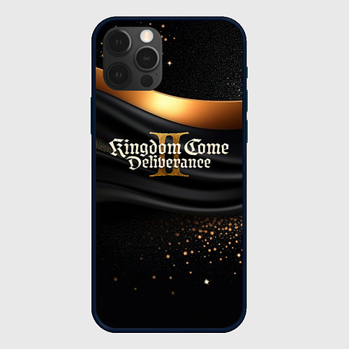 Чехол iPhone 12 Pro Max Kingdom Come Deliverance 2 черная ткань с золотом / 3D-Черный – фото 1