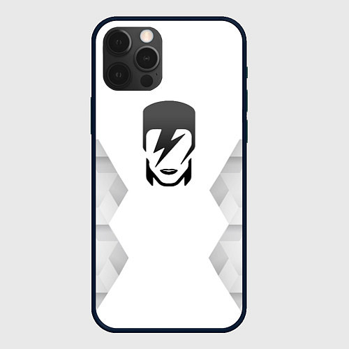 Чехол iPhone 12 Pro Max David Bowie white poly / 3D-Черный – фото 1