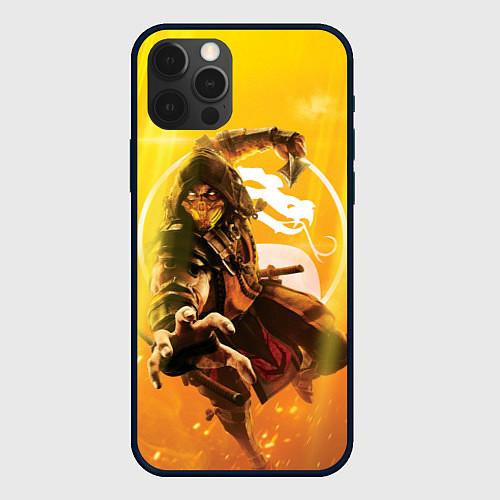 Чехол iPhone 12 Pro Max Скорпион - Mortal Kombat / 3D-Черный – фото 1