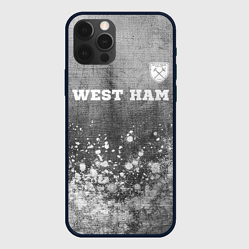 Чехол iPhone 12 Pro Max West Ham - grey gradient посередине / 3D-Черный – фото 1