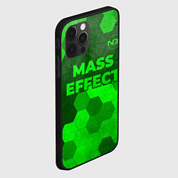 Чехол для iPhone 12 Pro Max Mass Effect - green gradient посередине, цвет: 3D-черный — фото 2