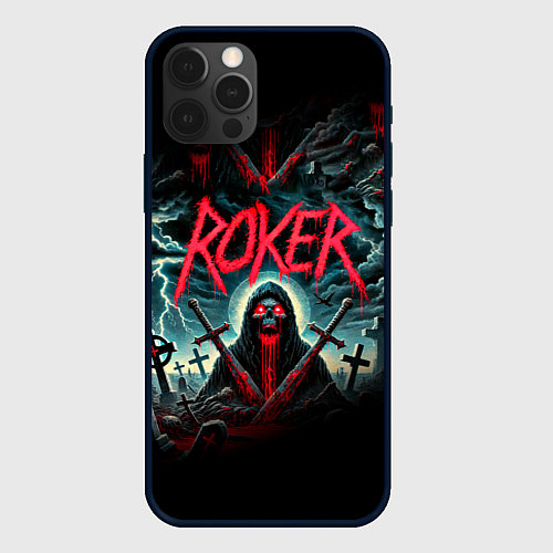 Чехол iPhone 12 Pro Max Roker - blood in the ground / 3D-Черный – фото 1