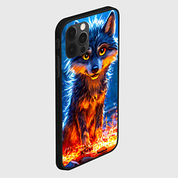 Чехол для iPhone 12 Pro Max Волк искры под лапами, цвет: 3D-черный — фото 2