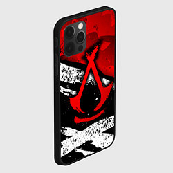 Чехол для iPhone 12 Pro Max Assassins creed: shadows - красная абстракция, цвет: 3D-черный — фото 2