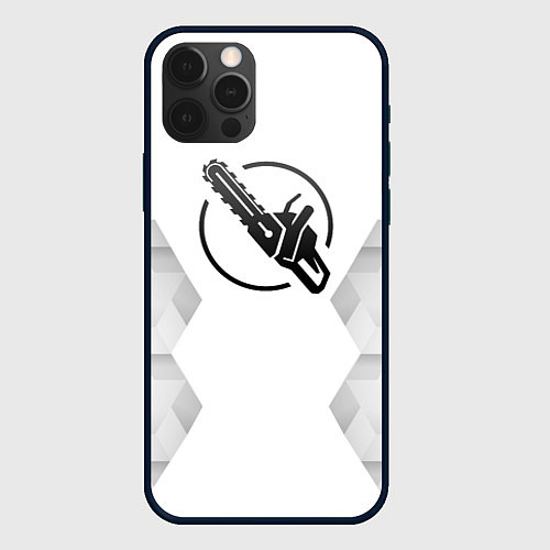 Чехол iPhone 12 Pro Max Chainsaw Man white poly / 3D-Черный – фото 1