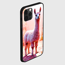 Чехол для iPhone 12 Pro Max Альпака в розовом, цвет: 3D-черный — фото 2