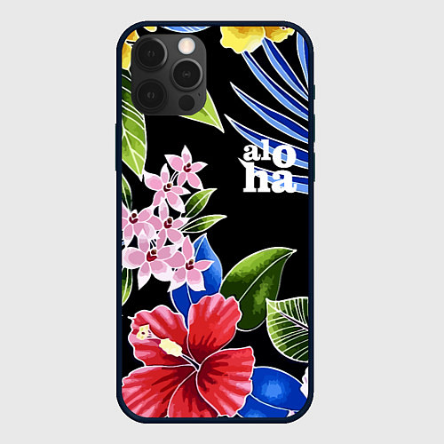 Чехол iPhone 12 Pro Max Tropical flowers - aloha / 3D-Черный – фото 1