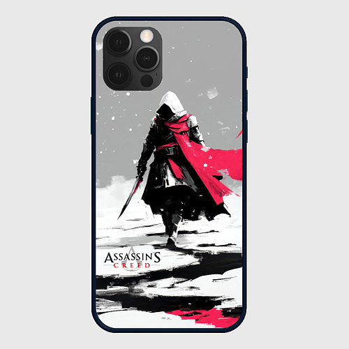 Чехол iPhone 12 Pro Max Assassins Creed winter ninja / 3D-Черный – фото 1