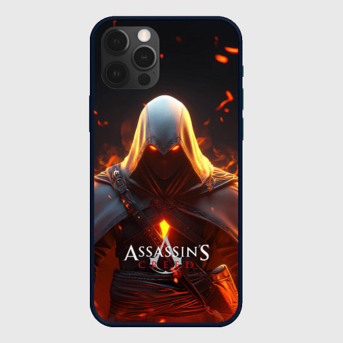 Чехол iPhone 12 Pro Max Assassins Creed fire / 3D-Черный – фото 1