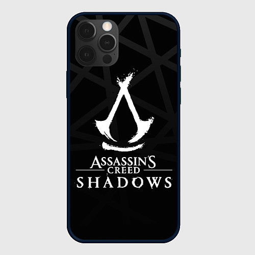 Чехол iPhone 12 Pro Max Assassins creed shadows - монохромный / 3D-Черный – фото 1