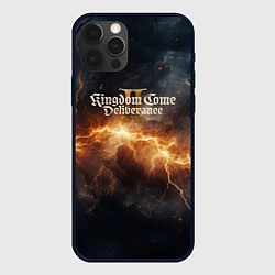 Чехол iPhone 12 Pro Max Kingdom Come Deliverance 2 логотип на фоне молнии
