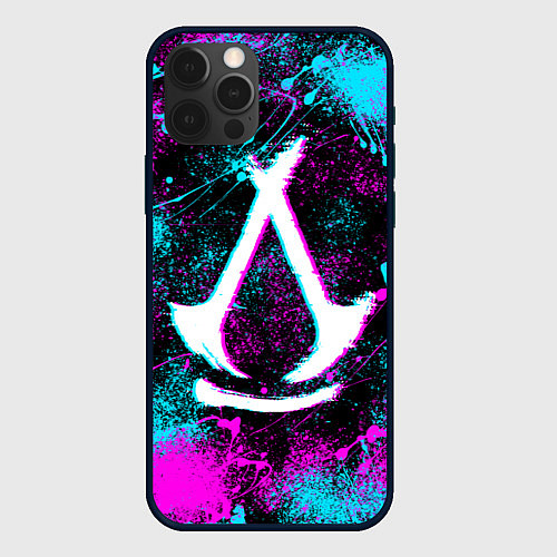 Чехол iPhone 12 Pro Max Assassins creed shadows - neon color / 3D-Черный – фото 1
