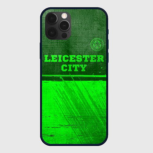 Чехол iPhone 12 Pro Max Leicester City - green gradient посередине / 3D-Черный – фото 1