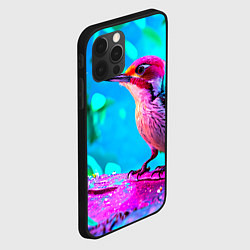 Чехол для iPhone 12 Pro Max Дятел и яркий пейзаж, цвет: 3D-черный — фото 2