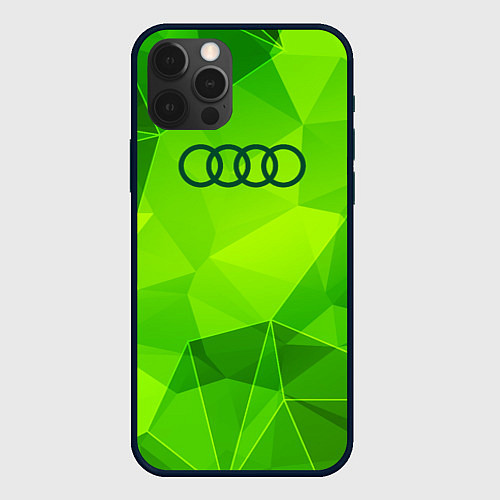 Чехол iPhone 12 Pro Max Audi green poly / 3D-Черный – фото 1