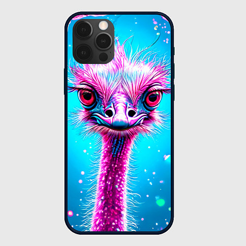 Чехол iPhone 12 Pro Max Страусиная голова / 3D-Черный – фото 1