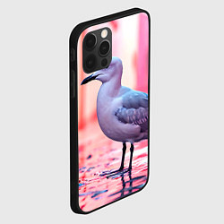 Чехол для iPhone 12 Pro Max Чайка на розовом, цвет: 3D-черный — фото 2