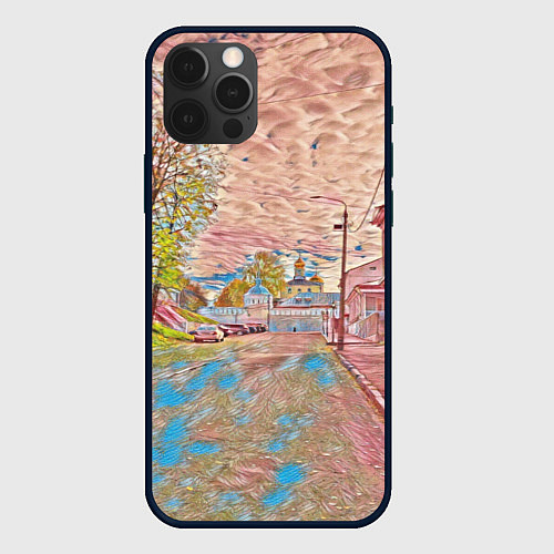 Чехол iPhone 12 Pro Max Старый город / 3D-Черный – фото 1