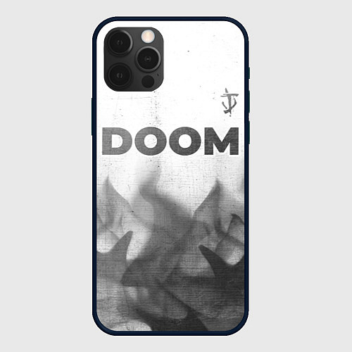 Чехол iPhone 12 Pro Max Doom - white gradient посередине / 3D-Черный – фото 1