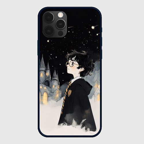 Чехол iPhone 12 Pro Max Гарри Поттер в черной мантии / 3D-Черный – фото 1
