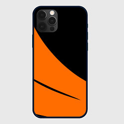 Чехол для iPhone 12 Pro Max Чёрно-оранжевый двуцветный, цвет: 3D-черный