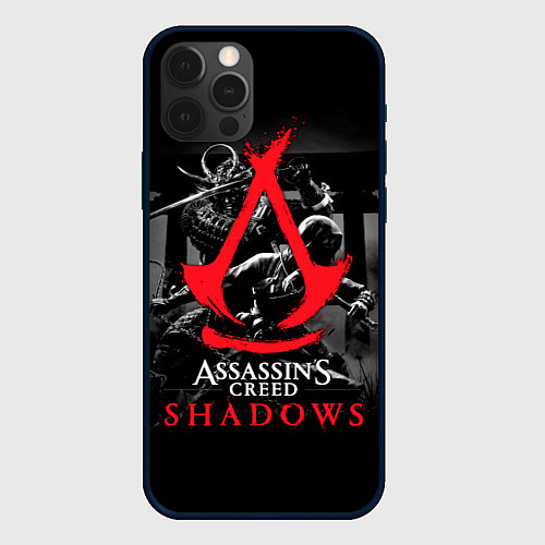 Чехол iPhone 12 Pro Max Assassins Creed Shadows - samurai / 3D-Черный – фото 1