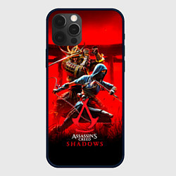 Чехол для iPhone 12 Pro Max Assassins Creed Shadows - samurai, цвет: 3D-черный