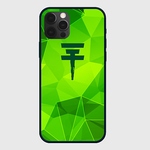 Чехол iPhone 12 Pro Max Tokio Hotel green poly / 3D-Черный – фото 1